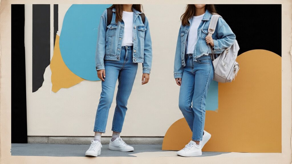 The Classic Denim and White Tee Combo