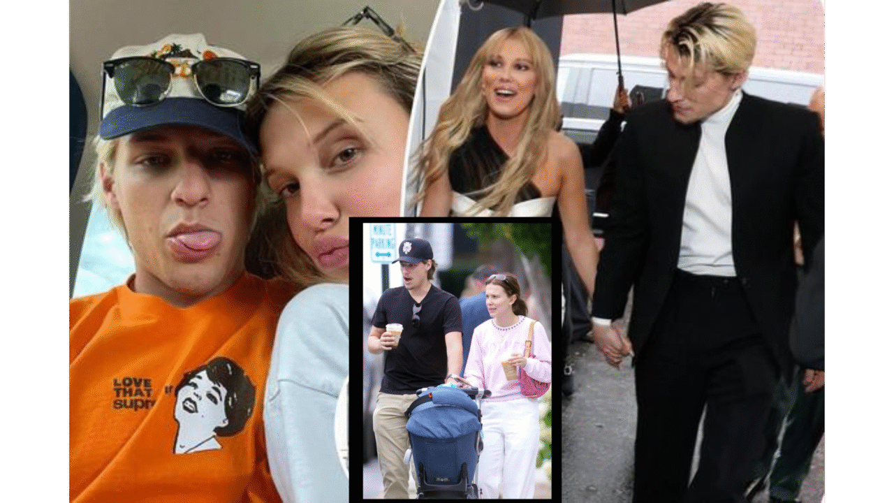 Millie Bobby Brown and Jake Bongiovi with their baby