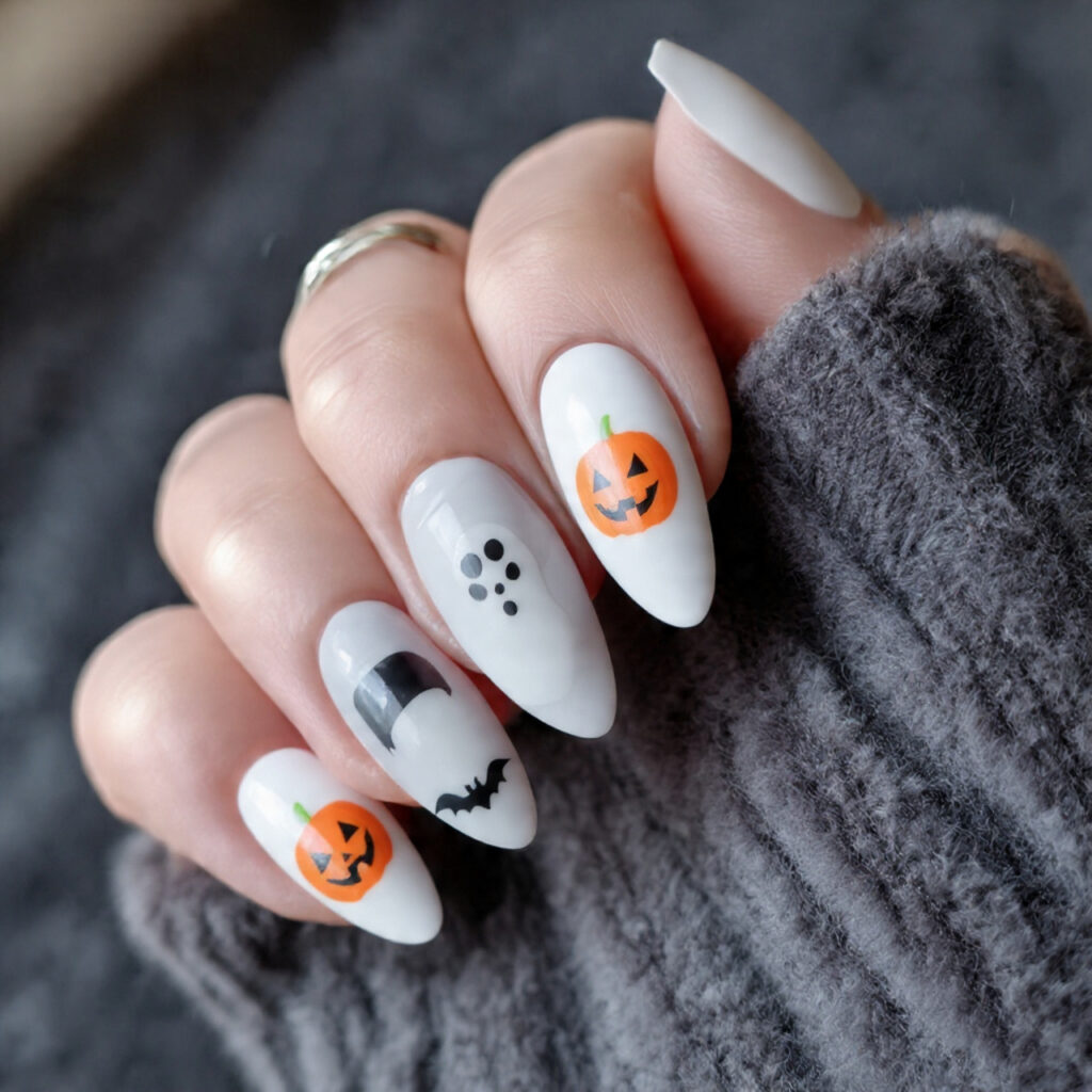 Short and Sweet Halloween Nails
