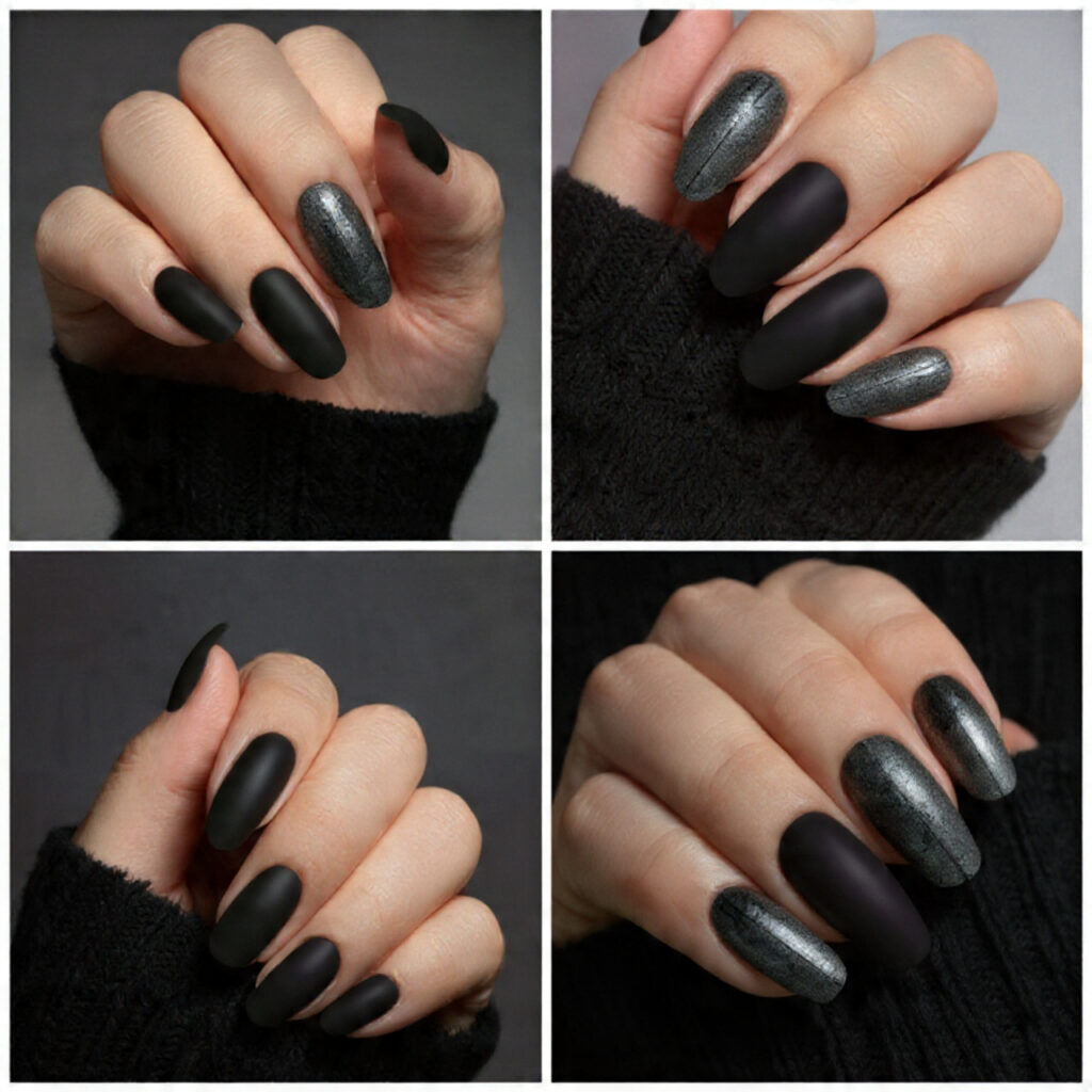 Matte Black with Metallic Accents